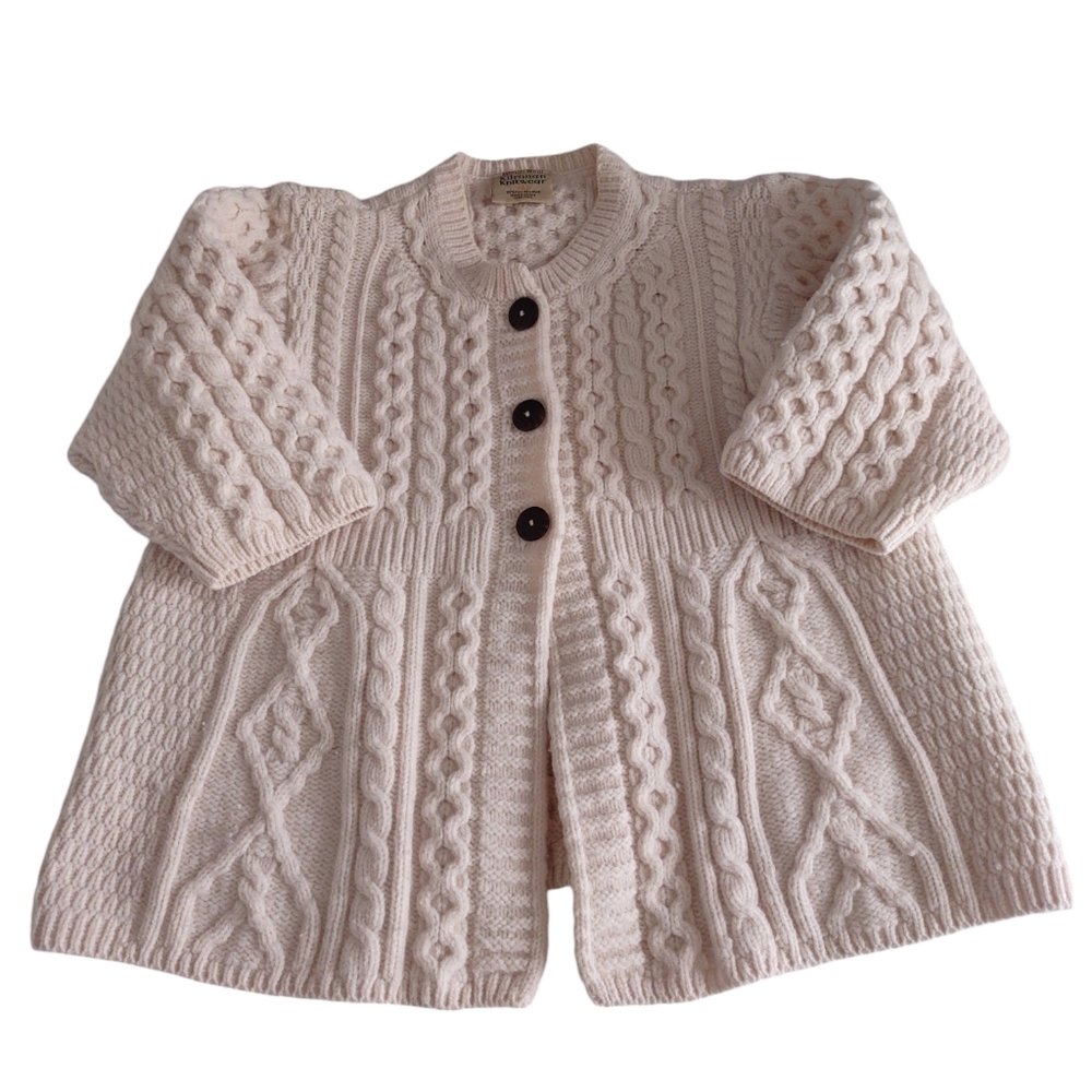 Kilronan Knitwear Medium Fisherman Knit Button Front Sweater